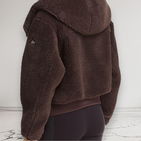 ALO YOGA Foxy Sherpa Jacket Brown Size M - Picture 16 of 16